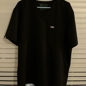 Figs Black Leon Scrub Top